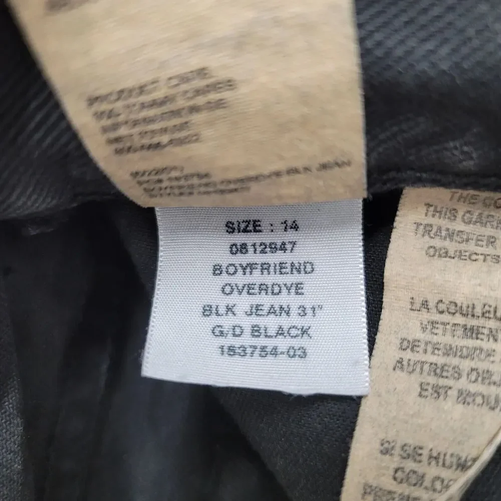 Tommy Hilfiger Jeans Womens 14 Black Boyfriend Vintage Baggy‎ 90s Y2k Streetwear